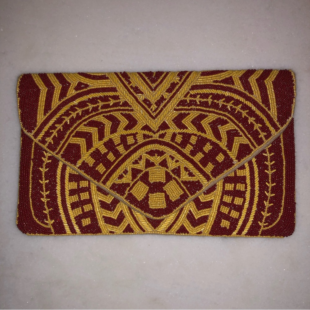 Beaded Clutch with Chain Strap
